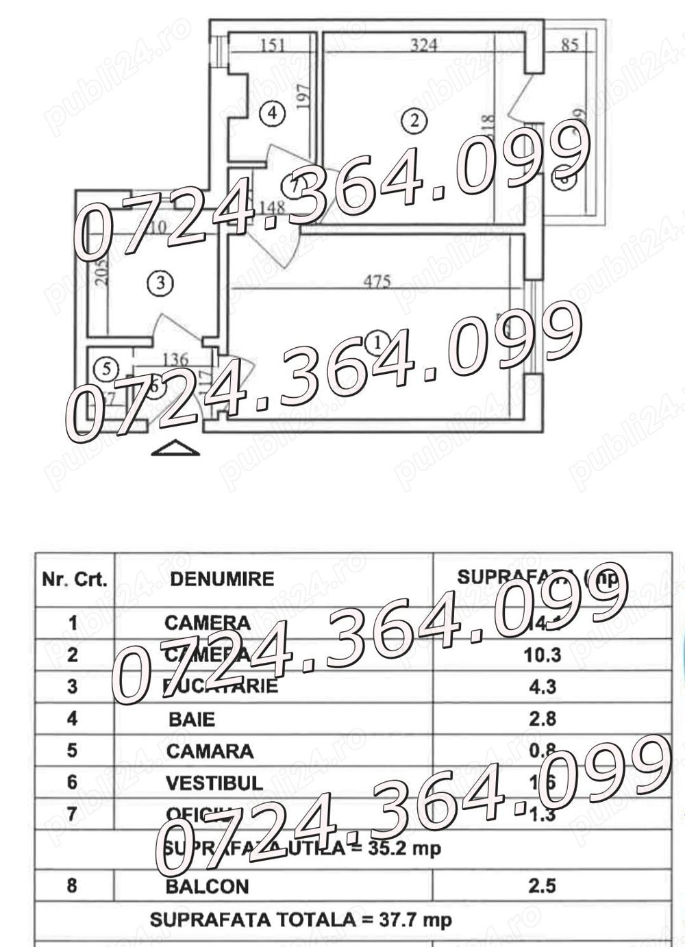 vand ap. 2 cam. cf. 2, theodor pallady salajean dumbrava noua titan 37,7 mp