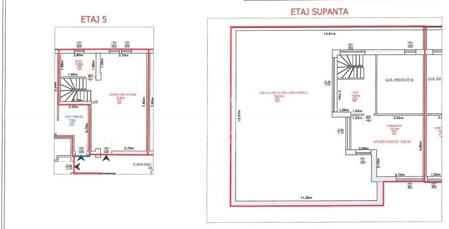 Penthouse de vis | 100 mp utili + 184 mp terasă | 2 nivele | Calea Șurii Mici