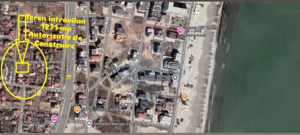 Teren de vanzare cu Autorizatie de construire S+P+4E in Mamaia-Sat