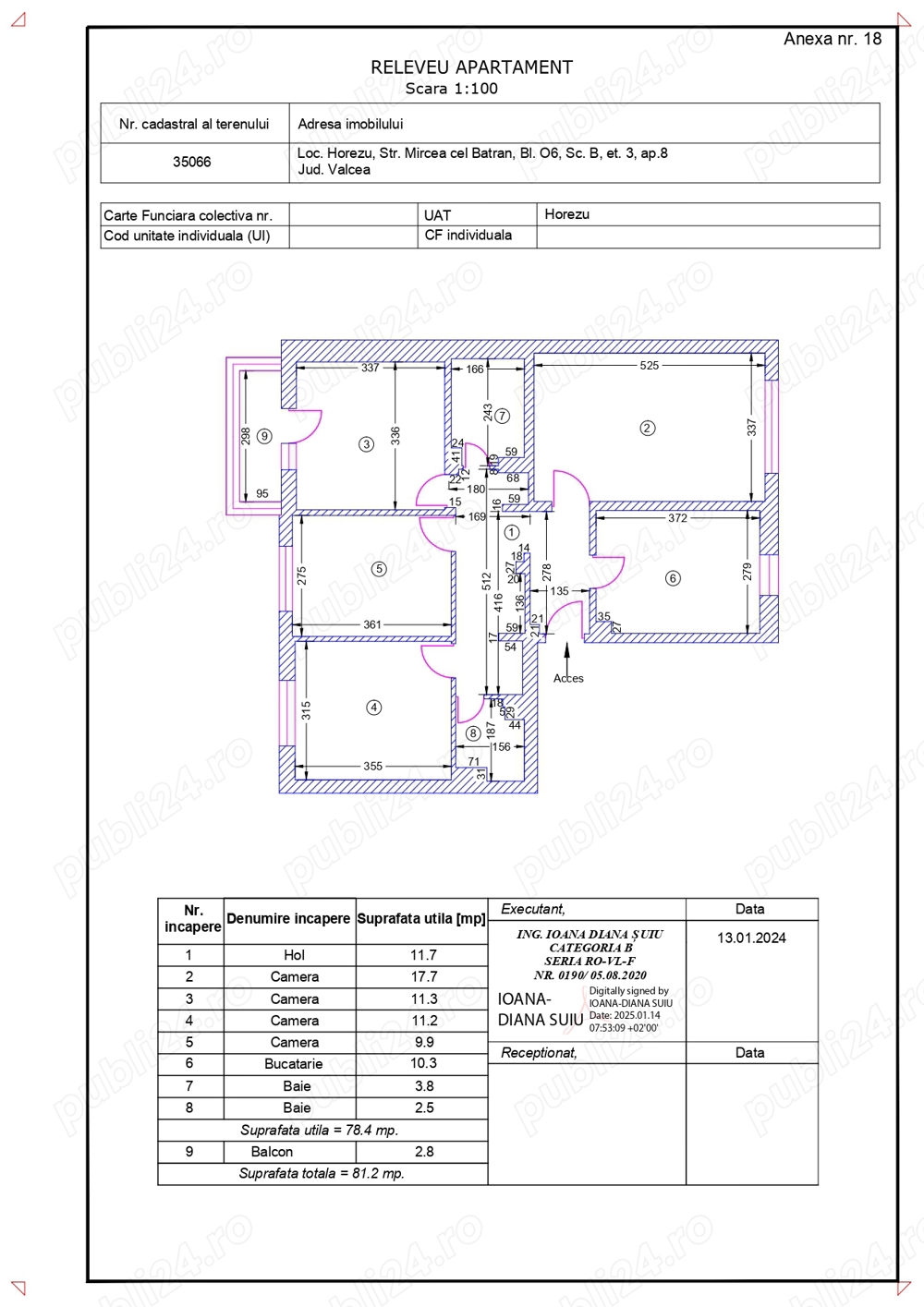Vând apartament 4 camere   decomandat, 82 mp   Str. Mircea cel Bătrân