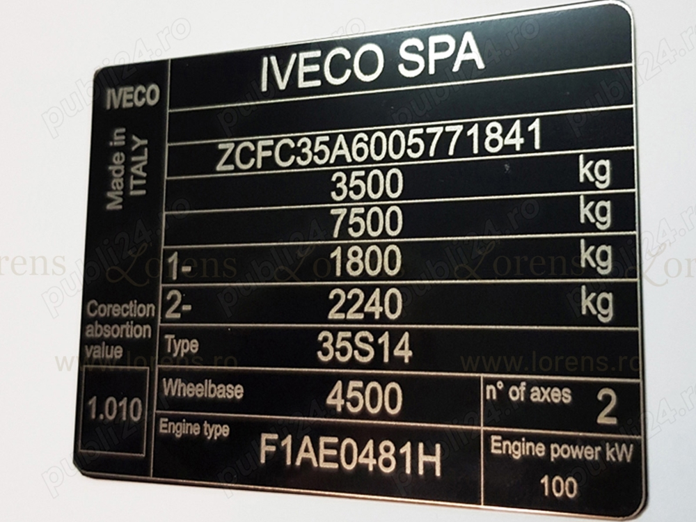 Plăci timbru gravate si placute identificare pentru mașini si utilaje