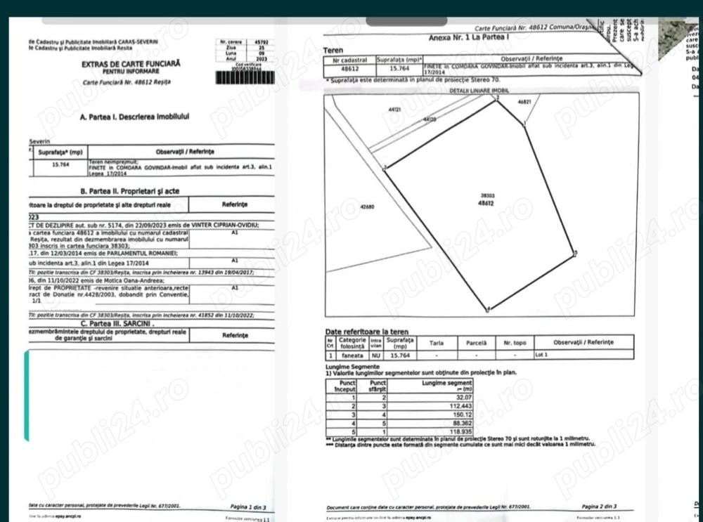 Oferta vânzare sau inchiriere teren 17.264 mp în Reșița, zona Km 8, Înalta Tensiune 