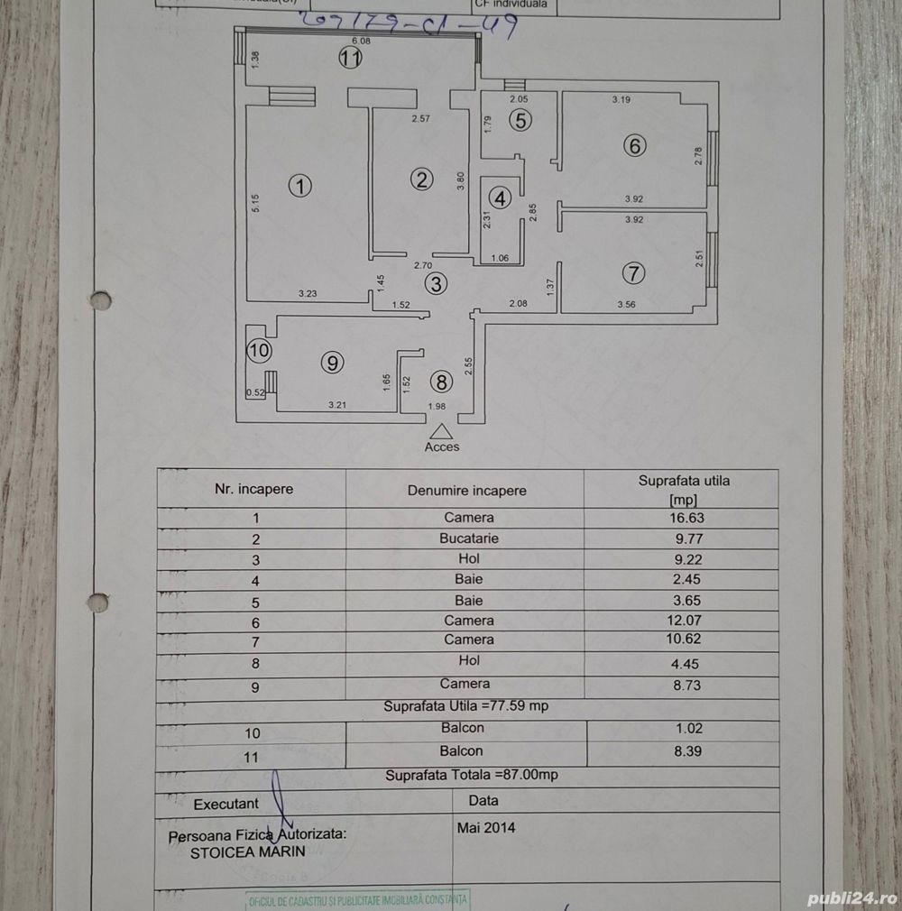 Vând apartament 4 camere