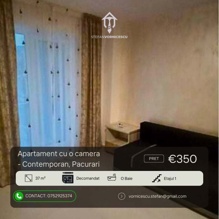 Apartament cu o cameră în Păcurari – Confort și funcționalitate