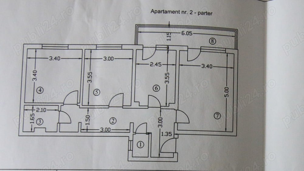 apartament 3 camere conf. 1 Pitesti Banat