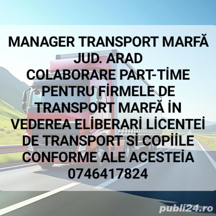 Manager Transport Marfa, Detin PFA