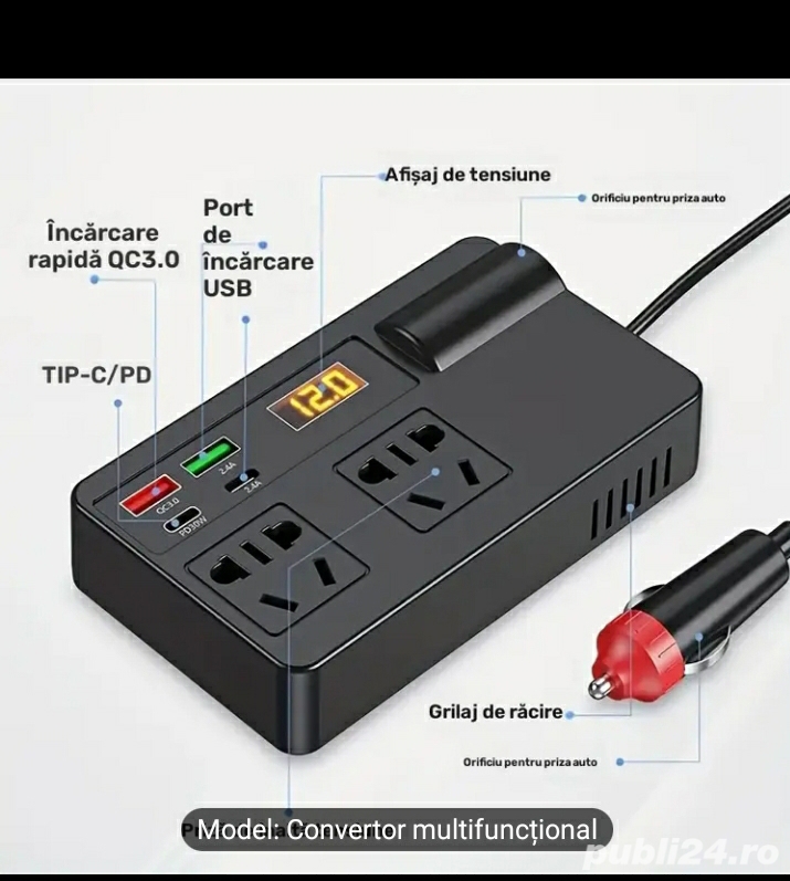 invertor auto 200w