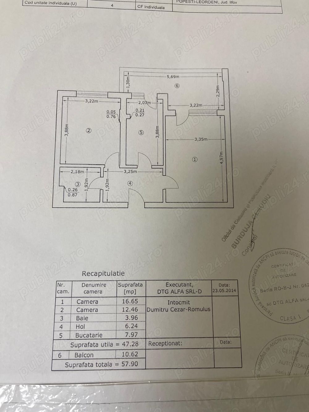 Apartament 2 camere Pret 95000 E cu locul de parcare oltenitei