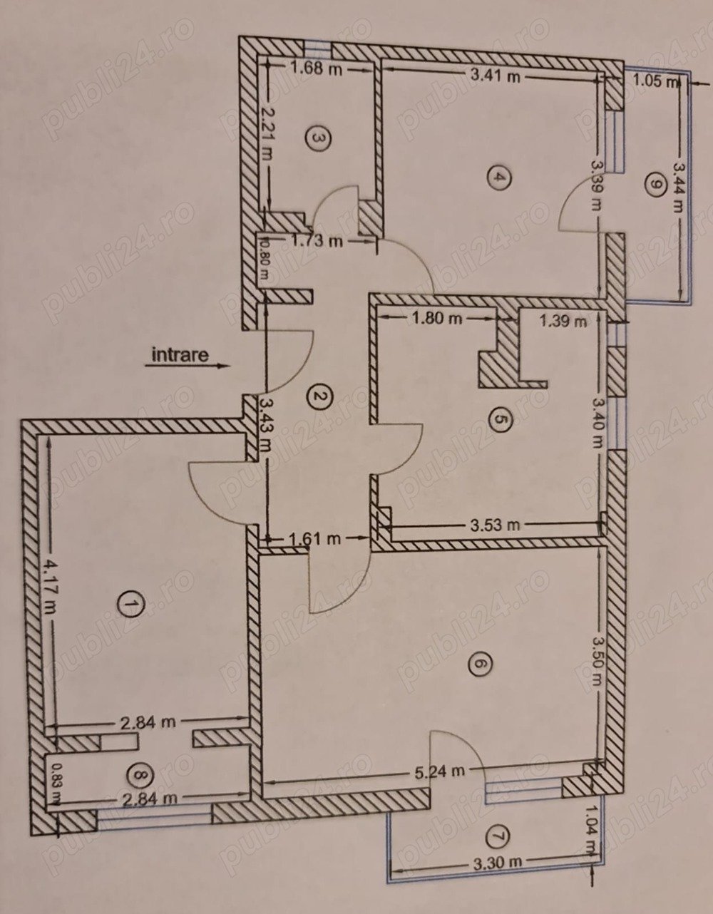 3 camere Tudor Vladiimirescu etaj1din4 ,3 balcoane 91000euro