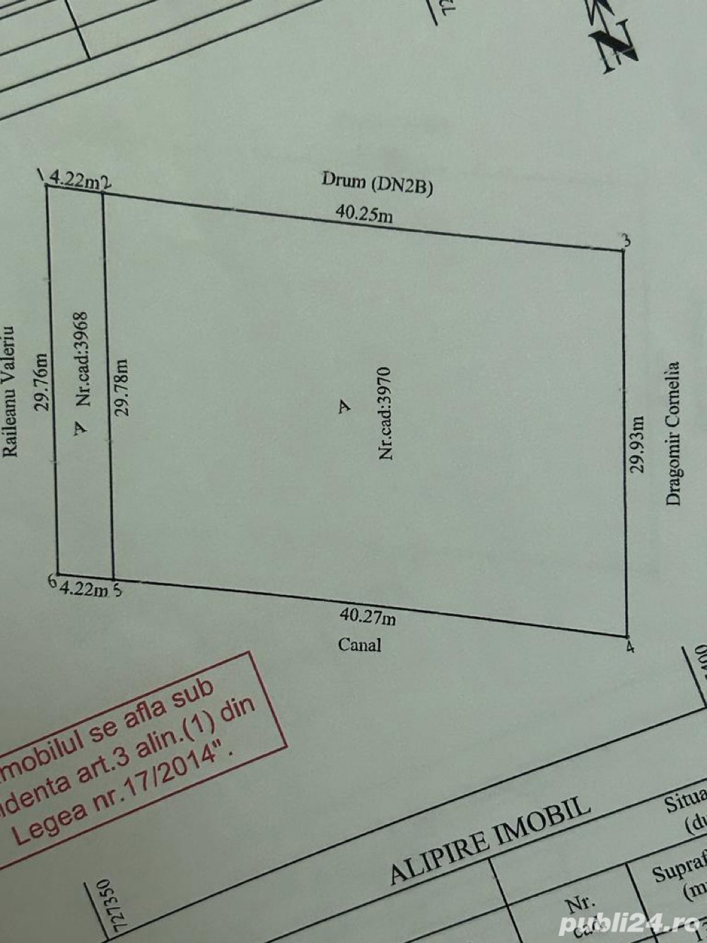 Teren 3,15 hectare cu deschidere 45m la DN2b in Baldovinesti pe Centura GL-BR