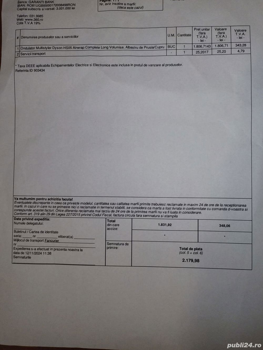 Vând Ondulator Dyson 