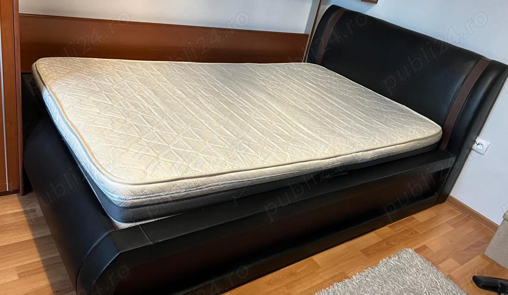 Pat cu saltea si spatiu pentru depozitare