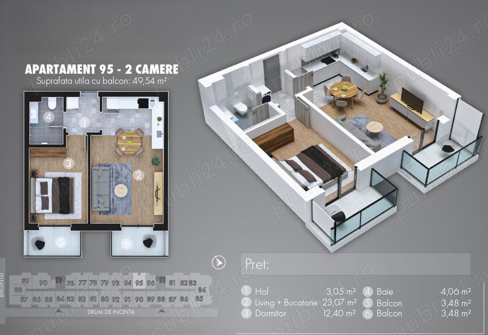 Apartament 2 Camere Finalizat Popesti Leordeni Biruintei 87