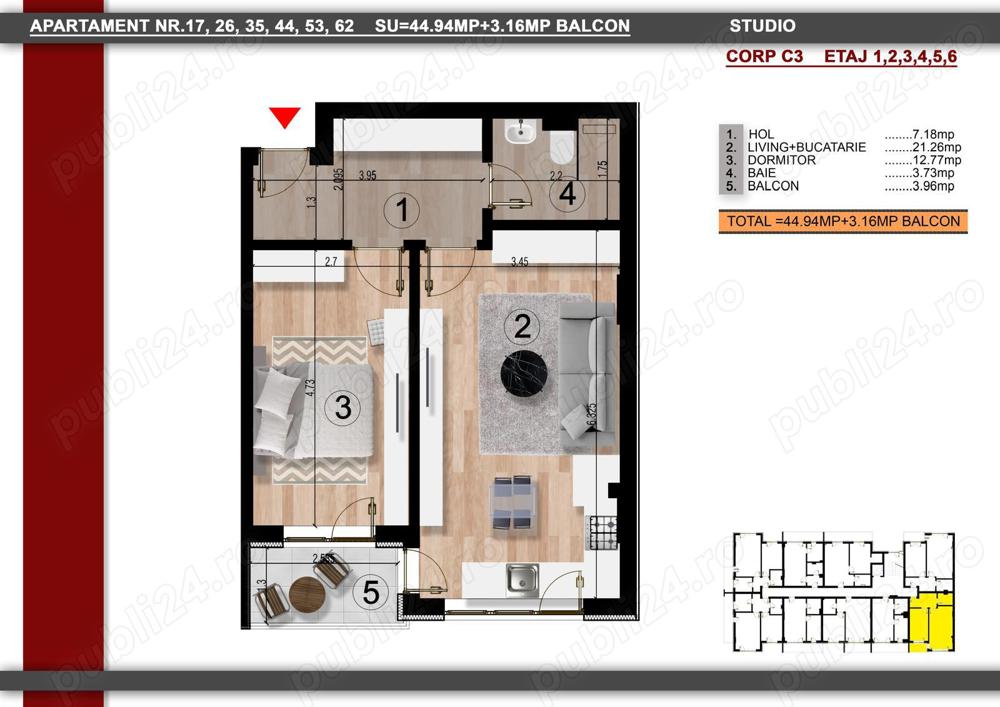 Apartament 2 camere, imobil nou, metrou Berceni