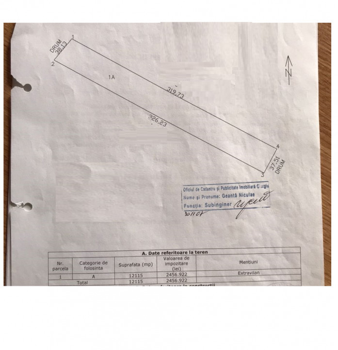 Teren 12115 mp în Sabareni Langa nod autostrada – Ideal pentru investiție