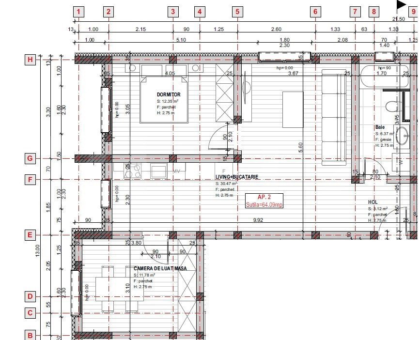 Apartament 3 camere, 64 mp + grădină , loc de parcare inclus– Braytim