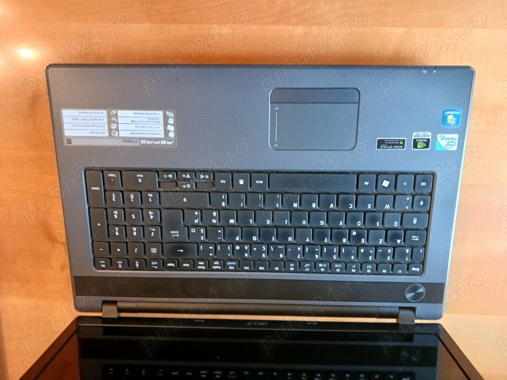 Laptop ACER ASPIRE 7739ZG Procesor Nvidia GeForce GT 520M HDD 640 Gb 17,3   