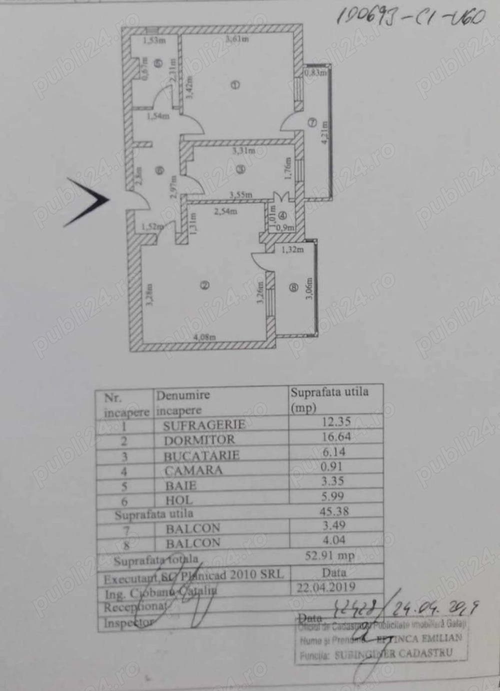 Apartament 2 camere dec, Micro19, 46000 euro