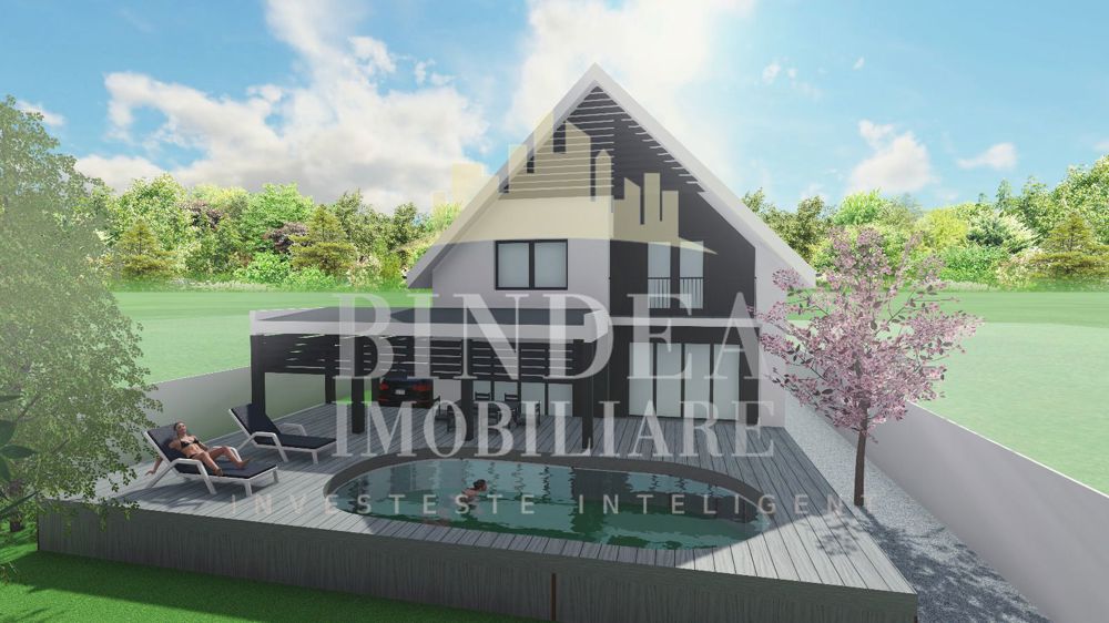 Casa individuala P+M cu piscina la cheie 178mp utili- 563mp teren