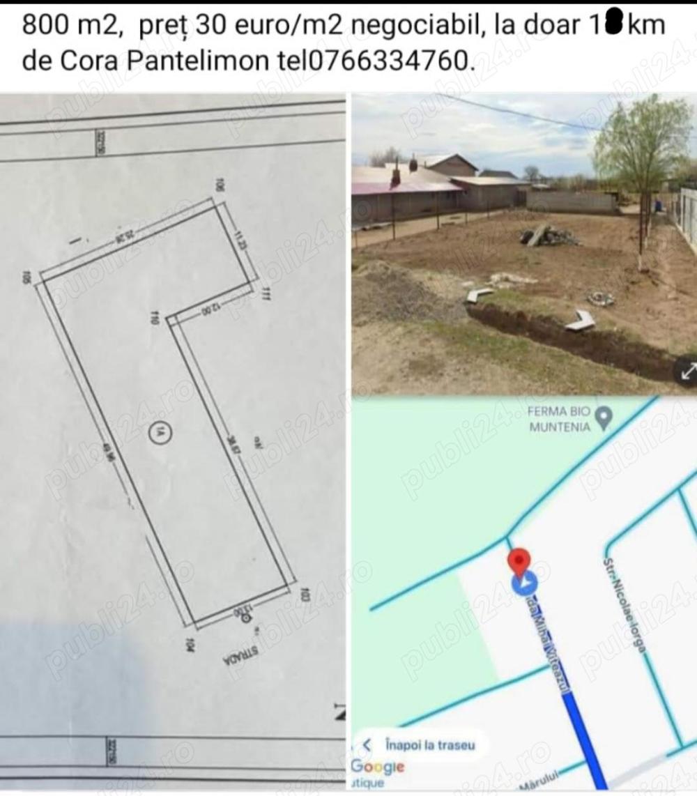 Oferta +(rate lunare) Teren intravilan Fundeni frunzanesti 18 km de Cora Pantelimon