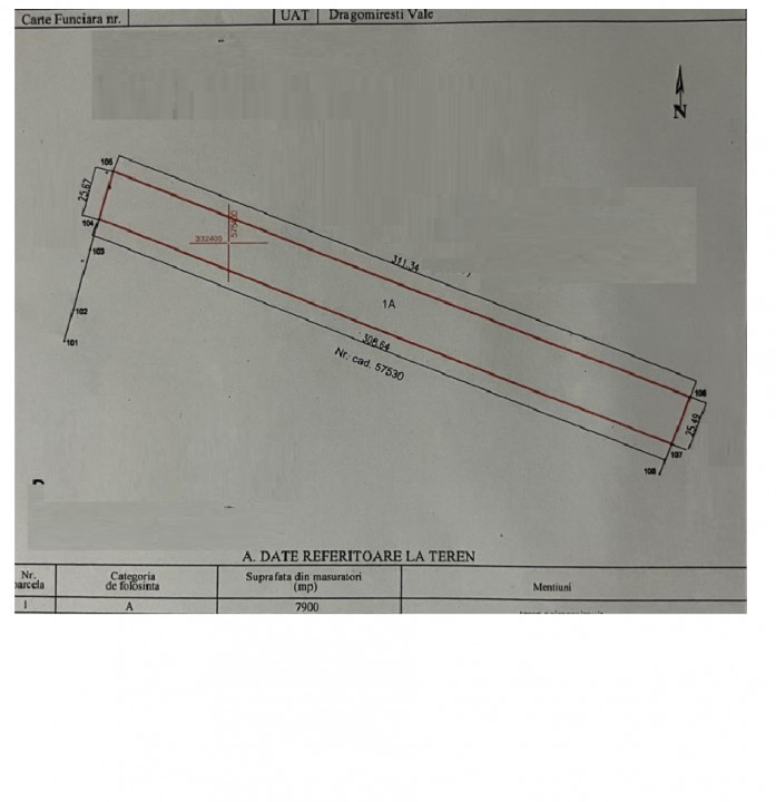 Teren intravilan in Dragomiresti Vale 7900m2 pretabil investitie