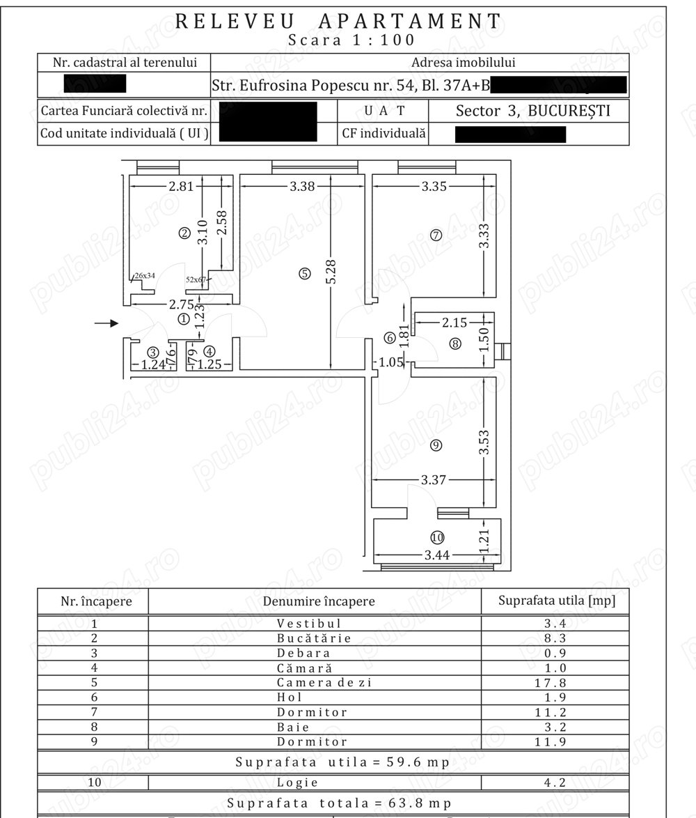 Apartament 3 camere, Dristor, direct proprietar, zonă foarte liniștită