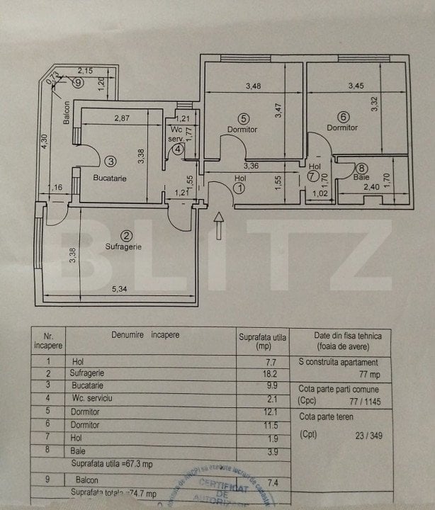 Apartament 3 camere decomandat, Micro 11