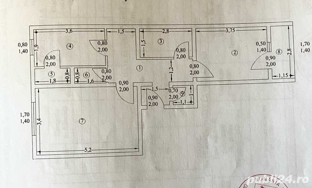 Apartament ULTRACENTRAL, 2 camere decomandat, 3 camari