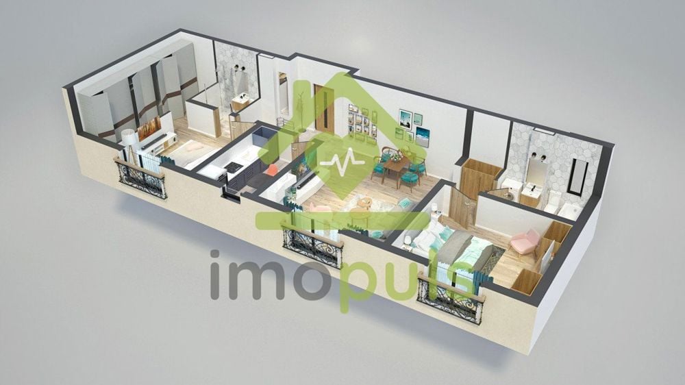 Apartament 3 camere, 85 mp utili + balcon – Finisat la cheie ✨