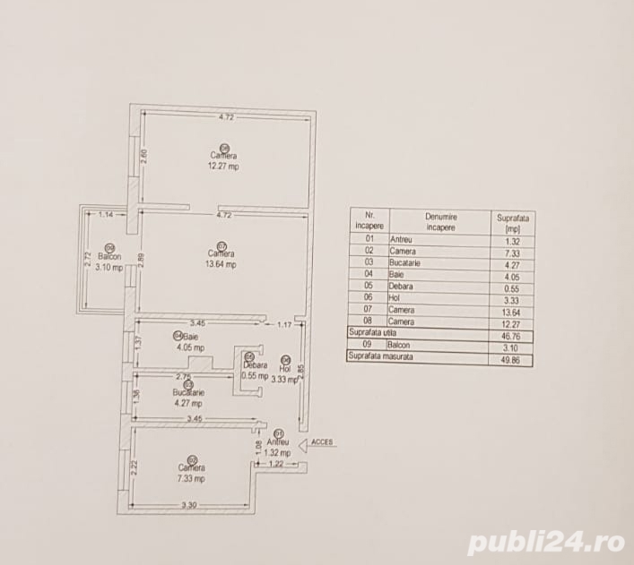 Vand apartament 3 camere Girocului