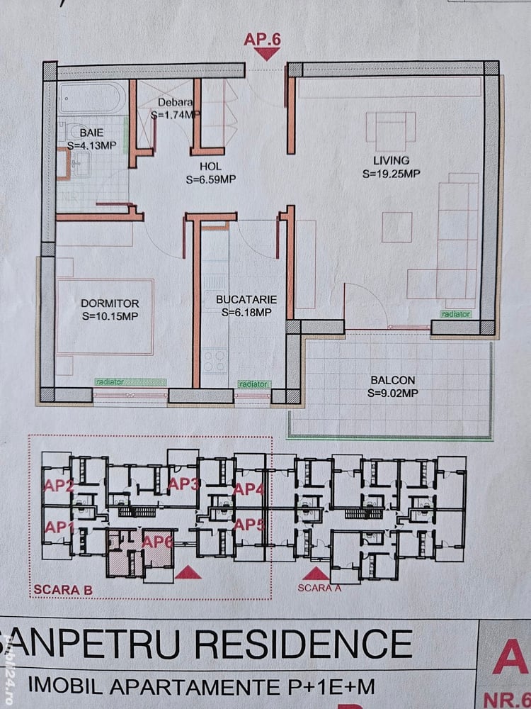 Apartament cu 2 camere, dressing și loc de parcare