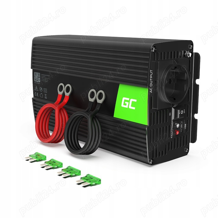 Invertor de tensiune Green Cell 1000W/2000W 12V la 220V/230V Volt USB DC AC