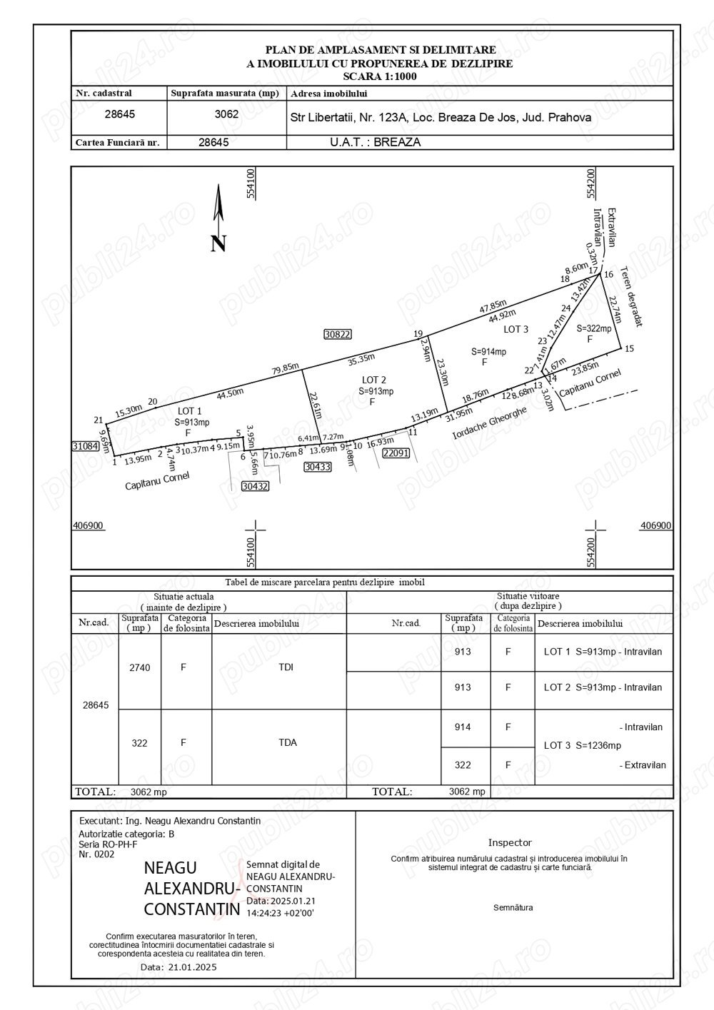 Teren de vanzare 2 loturi semicentral Breaza (Breaza de Jos) str Libertati 123A