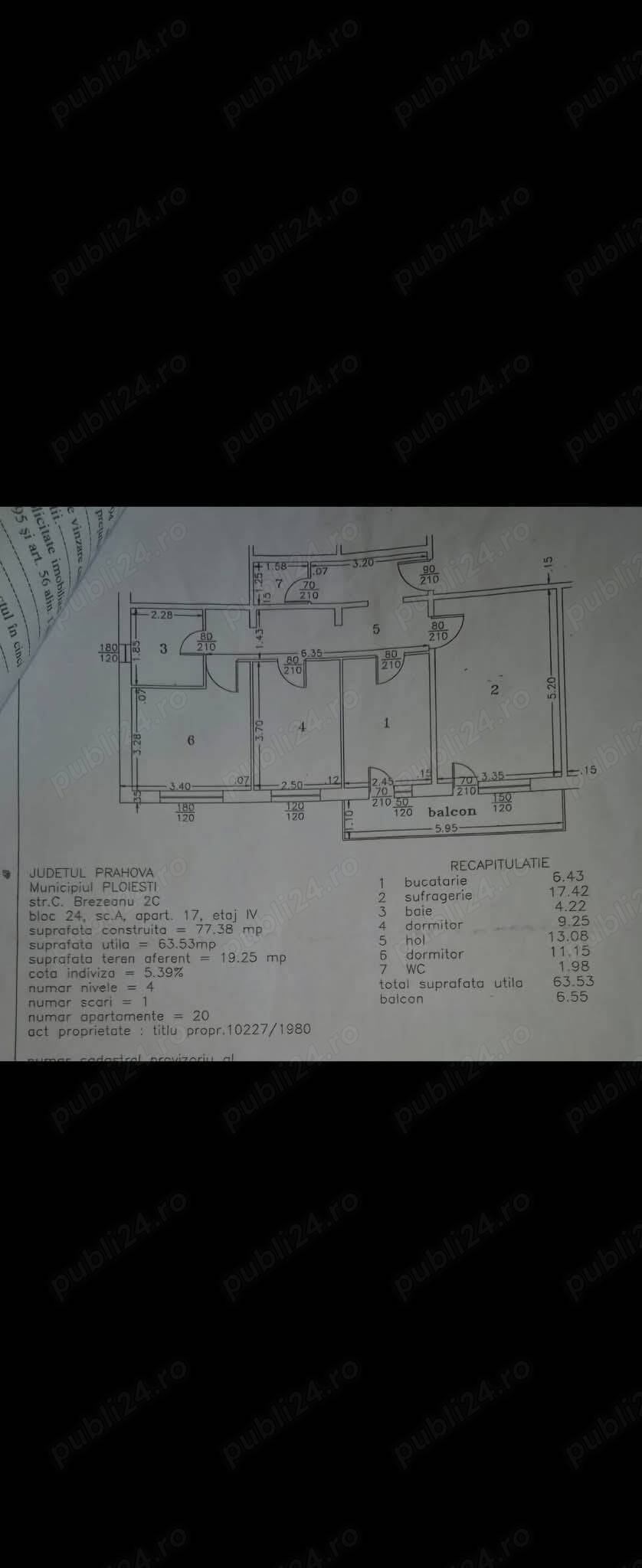 Proprietar, vand apt 3 cam, cf 1A dec, 2 bai, bloc 1980, renovat, etaj 4 4 fără probleme cu plafonul