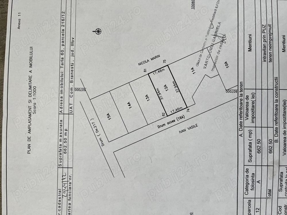 Teren pentru constructie locuinta in comuna Branesti