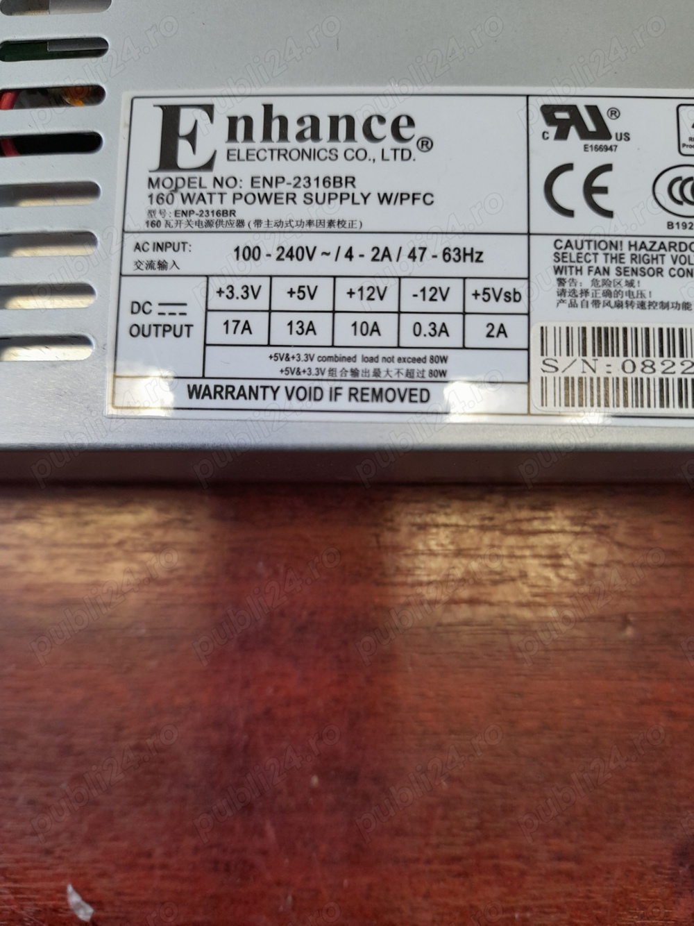 Sursa  ATX ENP-2316BR  dimensiuni 40 x 81.5 x1 50mm