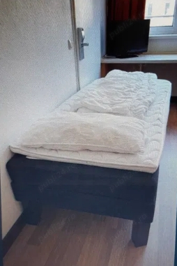 Vand pat de 90x200cm, cu somiera, saltea, plapuma, set complet, cu de toate, la Oradea, 650 Ron