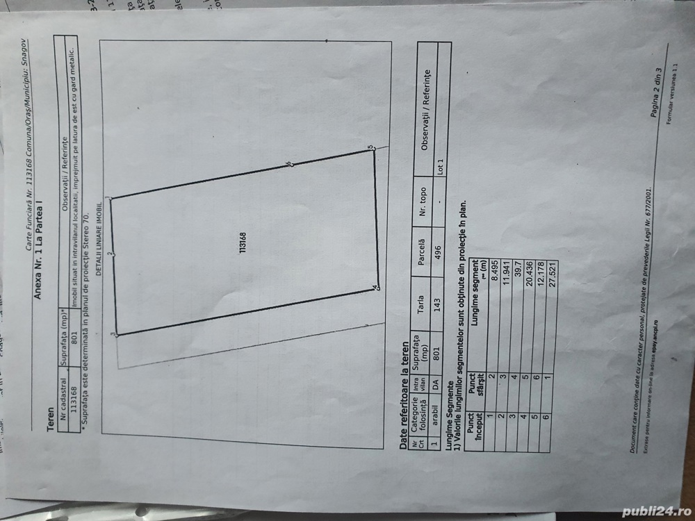 snagov vand teren 39999 euro snagov 1000 mp deschidere de 20 mp cut 1.05 pot ,35% ,h 10 m,p+1+m