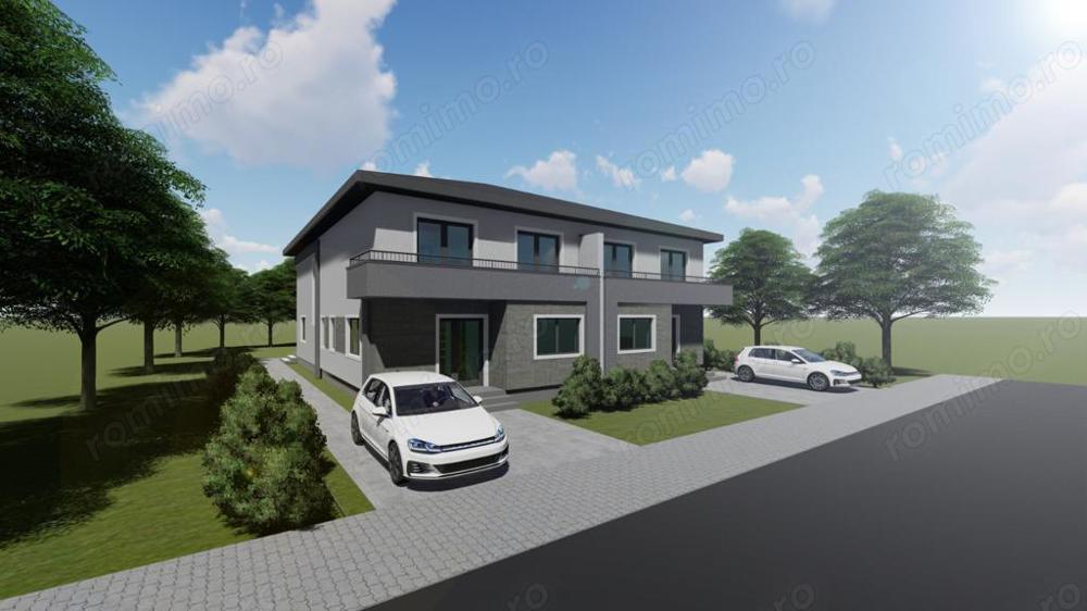 Duplex modern de vânzare în Dumbrăvița 112 mp utili, teren 344 mp, P+E