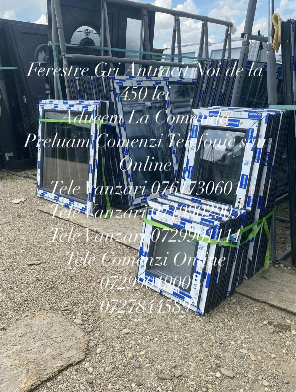 ferestre termopan gri antracit noi de la 400 lei