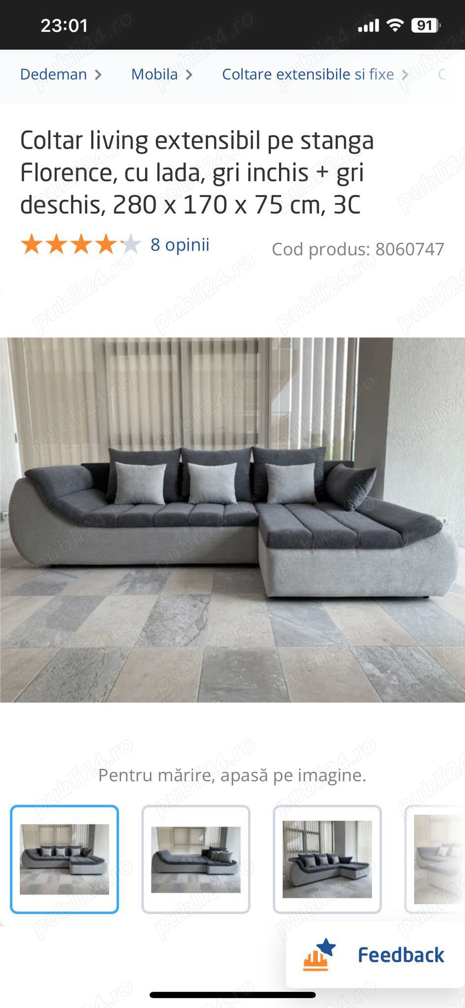 Colțar in stare foarte buna