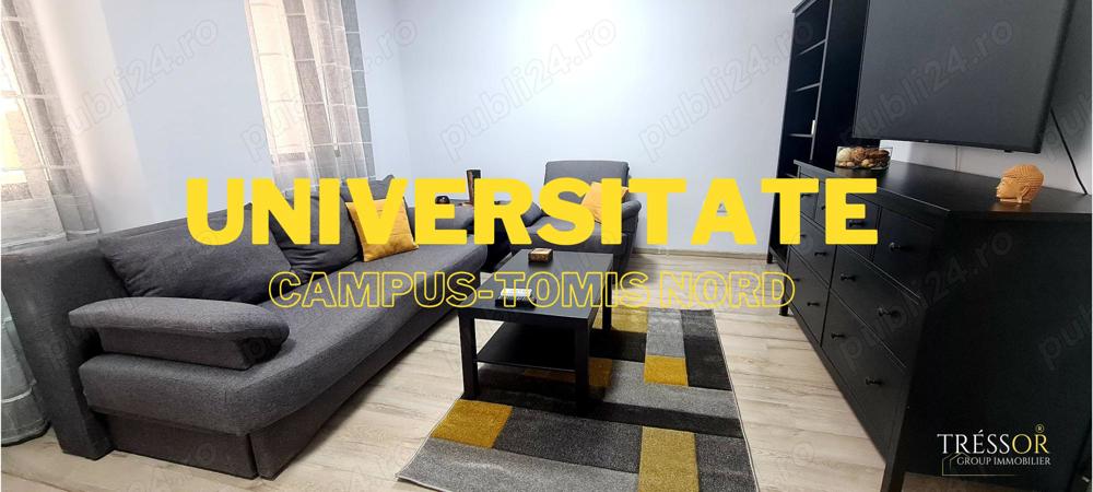 Universitate-Campus 2 camere 61mp mobilat si utilat -Bloc nou