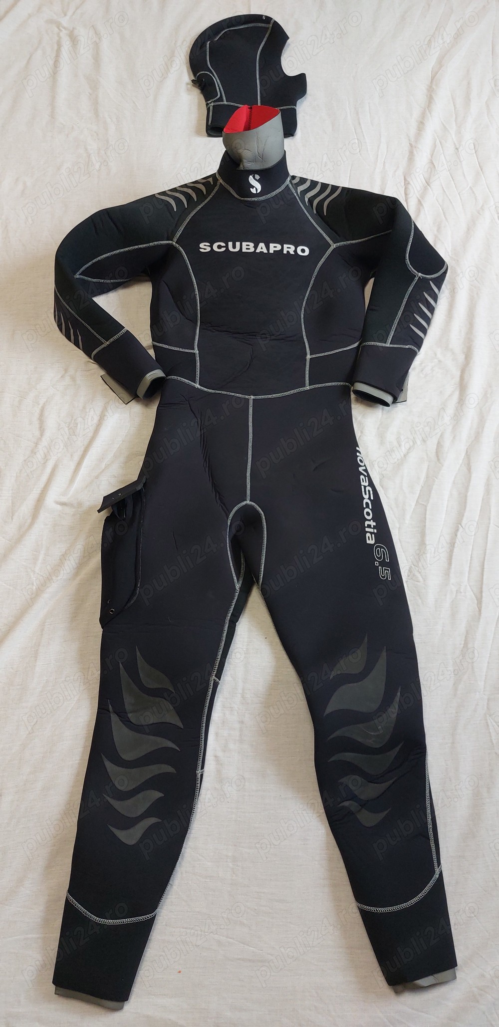 Costum neopren profesional scufundari SCUBAPRO Nova Scotia 6.5 ,marime L+cagula,nou