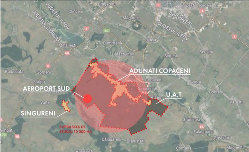 | TEREN INVESTITIE | SUPRAFATA 41Ha | AEROPORTUL ADUNATII-COPACENI |