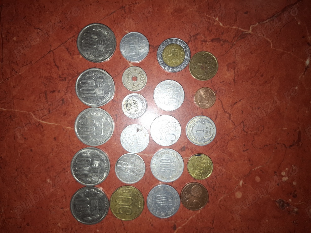 Vând monede,100 lei an 1992,93,94,96,moneda 50 lei,an1994,1 leu,an 1910,5 bani 1906,5 cenți,an 2002