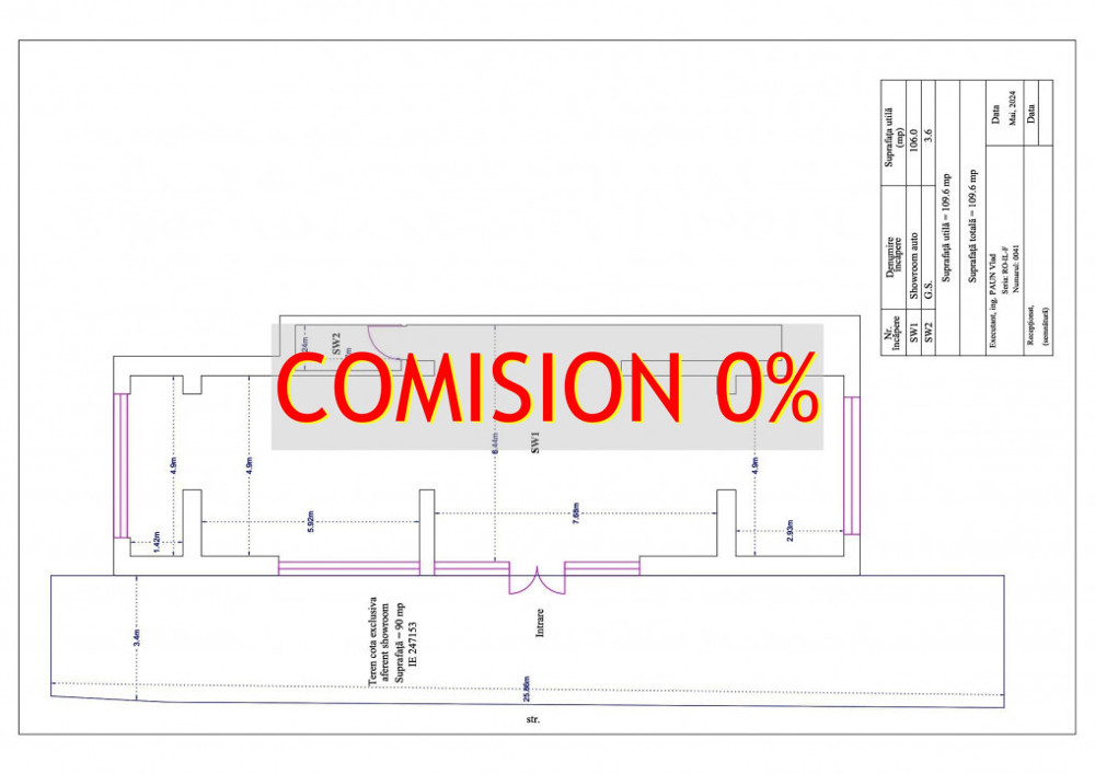 Investitie | Spatiu comercial, 109 mp (h=6m) +100 mp teren (extindere), Titan