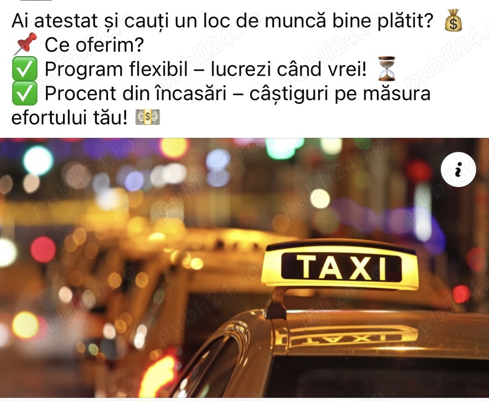 Angajam sofer taxi Angajam sofer taxi