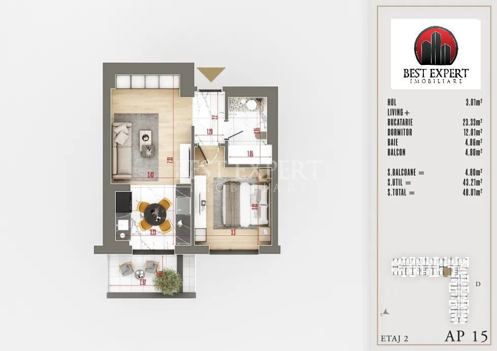 2 camere Direct Dezvoltator- Incalzire Pardoseala/3 min STB
