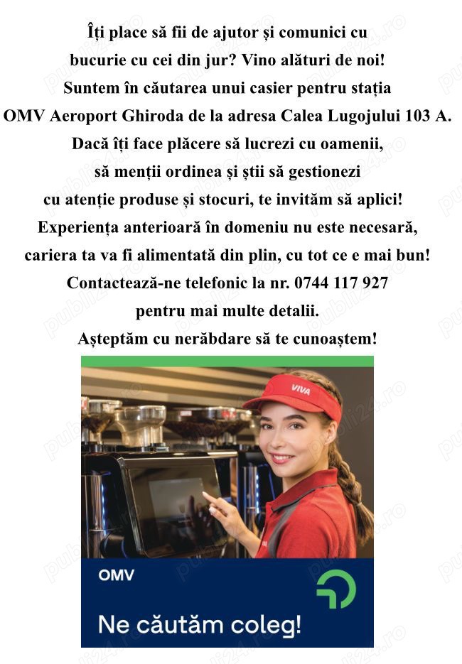 OMV Aeroport Ghiroda angajează!