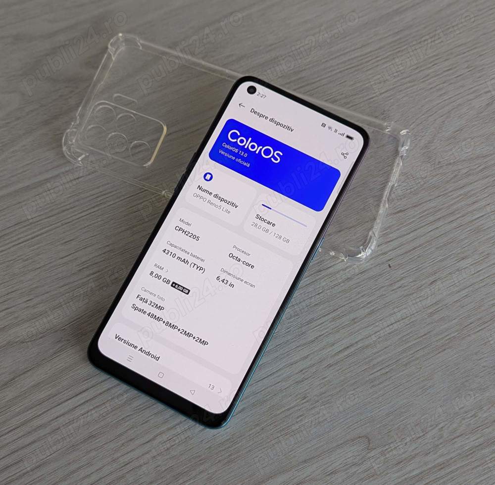 Oppo Reno5 Lite CPH2205 128gb 8gb 48 megapixeli + Husa + Folie + Cablu